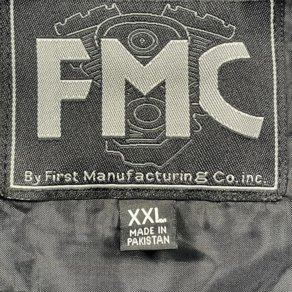 FMC by First Manufacturing Co Inc Mens Black Leather Vest Motorcycle Biker XXL‎